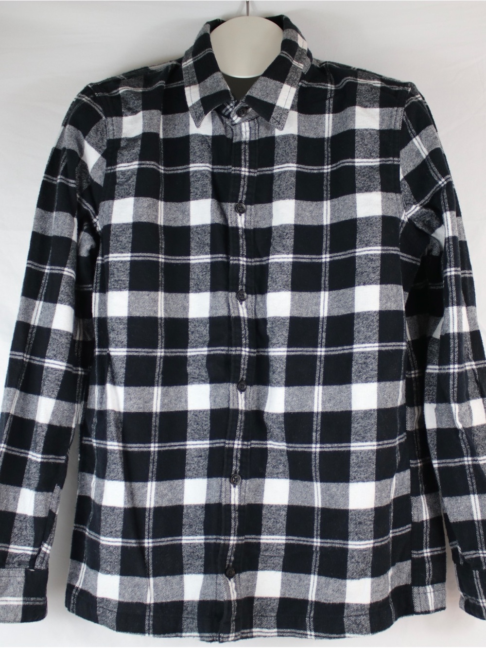 Hollister White & Black Long Sleeve Button Up Shirt Mens Size S